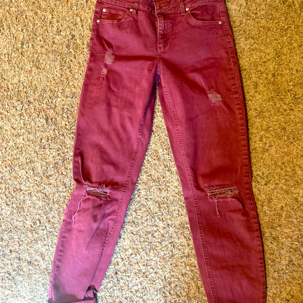 Burgundy jeans